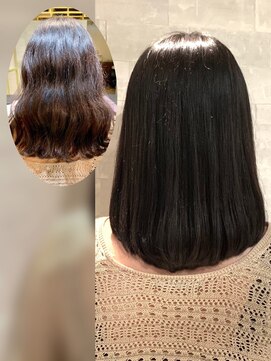 ダブルオーバイオーバーレイ 武蔵新城(w/o by Overlay) 自然に仕上がる縮毛矯正【施術例】〔武蔵新城〕〔縮毛矯正〕