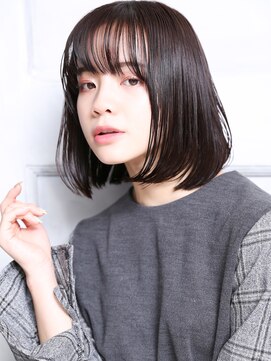 無垢(muku) 大人可愛い小顔ツヤ髪ツヤ感ナチュラルボブ黒髪ボブ髪質改善A5