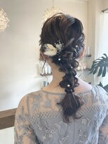 ヘアーサロン リベット(hair salon Libett)&nbsp;結婚式編みおろしヘアセットショコラベージュホワイトグレージュ