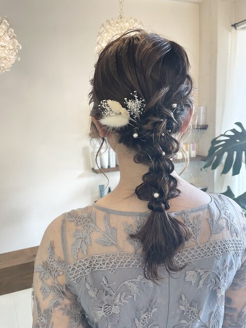 結婚式編みおろしヘアセット