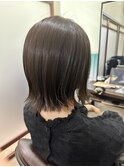 外ハネミディボブ_ダークアッシュ切りっぱなしボブ_249