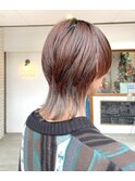 【マッシュウルフ】メンズウルフ×グレー×襟足カラー