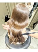 20代30代大人可愛いモカベージュナチュラルロブヘアー美肌