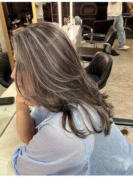 ブレンド 渋谷(BLend) ホワイトグレージュミニウルフデジタルパーマチェリーブラウン