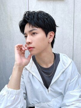 トルネード(TORNADO) メンズショートパーマ暗髪ヘアビジネスヘア面長絶壁K20250728R