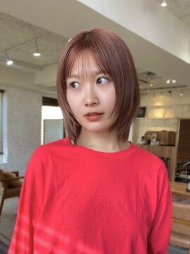 ガーデン 渋谷(GARDEN) ボブ　レイヤーカット　顔周り　ピンクベージュ　似合わせ