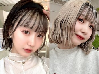 ロンドヴァリー 渋谷店(Lond vallee)の写真/ケアブリーチ使用☆ダメージレスに拘ったインナーカラーに定評。ボブ×デザインカラーが大人気！[渋谷]