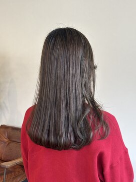 柔らか透明感カラー/ブリーチなし/オリーブブラウン/大阪梅田