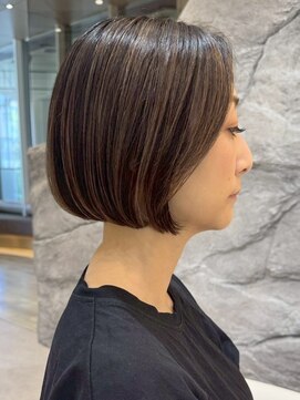 ソワネ 表参道(soigne) 表参道白髪ぼかしハンサムショートカットアッシュブラウン30代