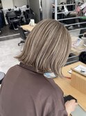 【ハイライト】ベージュハイライトバレイヤージュ