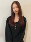 顔まわりレイヤー　暖色系カラー　ブリーチなしカラー