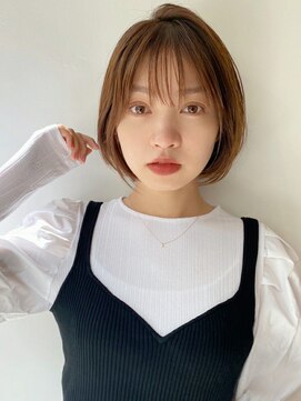 ハニーシブヤ(HONEY shibuya) 【HONEY渋谷】ふんわりショートミニボブ×スウィートベージュ