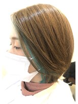プラネットヘアー(planet hair)&nbsp;ブラウンヘアのボブにインナーで遊びを！