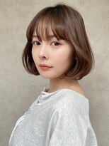 メゾンドイギー(MAISON de IGGY)&nbsp;大人ガーリーふんわりボブ＃チョコレート＃グレージュカラー