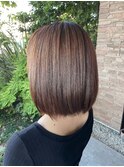 ストレートのボブヘア/デザインカラー/髪質改善/20代30代40代