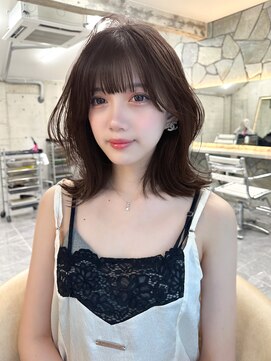 サイン 表参道(SIGN) 韓国ヘアグレージュカラーブリーチ無し髪質改善イヤリングカラー