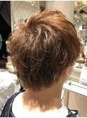 王道メンズショートマッシュビジカジ清潔感アッシュブラウン