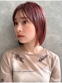 レッドブラウン パツッとボブ