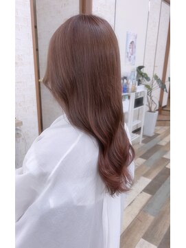 エイムヘアメイク 舟入店 ブリーチ無しピンク