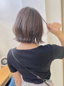 ロンドミラー 博多店(Lond Mirror) 韓国風切りっぱなし小顔ボブ/黒髪地毛風カラー/博多