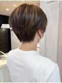 福山人気骨格補正ショートヘアコントラストハイライト10代20代