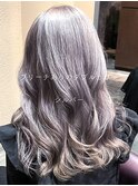 ブリーチありのダブルカラー×巻いても可愛い『シルバー』