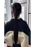 ヘアセットポニーテール結婚式ドレスヘア成人式