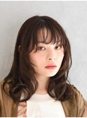 20代30代大人可愛いモカベージュナチュラルロブヘアー美肌