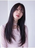 韓国レイヤー顔周りカット透明感カラー髪質改善艶髪シースルー