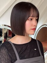 ロンドリメゾン 原宿(Lond re Maison.)&nbsp;暗めカラーボブ顔周り前髪レイヤー/髪質改善縮毛矯正/原宿表参道