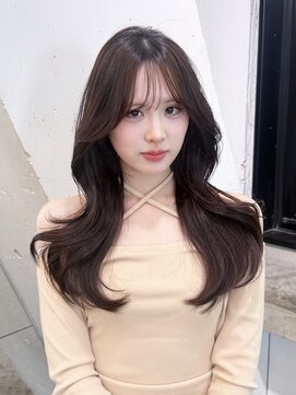 アルバム 新宿(ALBUM SHINJUKU) ロング大人ガーリー韓国ヘア顔周りレイヤー_F21364