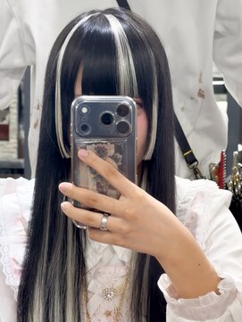 オズ 梅田店(OZ) ホワイトエクステ20枚/メッシュ×インナー/地雷系