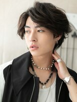 モッズヘア メン 上尾東口店(mod's hair men)&nbsp;かき上げカジュアル重め波打ちパーマ暗髪メンズショートI上尾