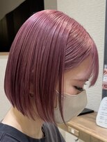 ケンジ 横須賀中央(KENJE)&nbsp;ピンクベージュケアブリーチダブルカラー横須賀オージュアボブ