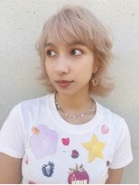 リークフー(Ree cu fuu) 小顔夏カットふんわりレイヤー大人可愛いハイトーンベージュ