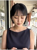 ナチュラルで大人上品ミニボブシースルーバングラインボブ