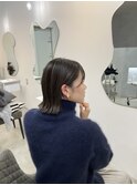 soso切りっぱなしボブ×ハイライト