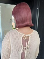 ツキ 横浜店(tuki)&nbsp;ダブルカラーピンクベージュベージュカラーケアブリーチミニボブ