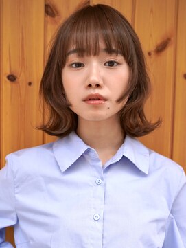 ブゾン(buZon) 【buZon ブゾン】くびれボブ☆前髪ウェットヘアオリーブベージュ