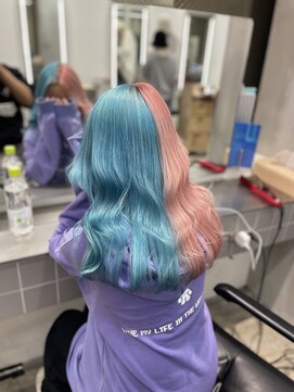 グロウ 渋谷(grow) 水色とピンクツートンカラー