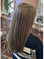 ピールアーク(peal ark)&nbsp;透明感◎くびれレイヤースタイル×シフォンベージュ