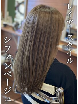 ピールアーク(peal ark) 透明感◎くびれレイヤースタイル×シフォンベージュ