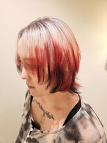 アロッタ 池袋(alotta)&nbsp;【推し活カラー】ホワイトシルバー×レッドのウルフボブ