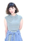ボブ 耳かけ ふわふわ ミディ 前髪 メガネ カジュアル