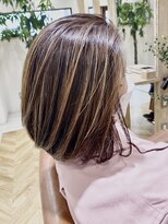 ジェービーヘア 稲毛(jb hair)&nbsp;ペールベージュセクションカラーグラデーションカラー外ハネボブ