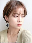 ハンサムショート シースルーバング アースカラー 下北沢