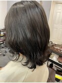 カーキ ダークカーキ ミディアムボブ
