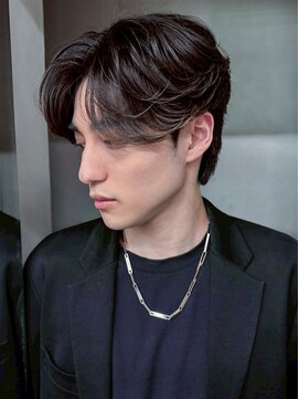 アイティー バイ アルバム 浦和店(IT by ALBUM) 韓国マッシュフェザーパーマブルーブラック_ba554402