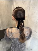 タイト編み下ろしヘア