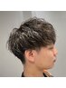 【岡本指名限定】メンズカット＋パーマ＋金メッシュハイライト＋リファUFB